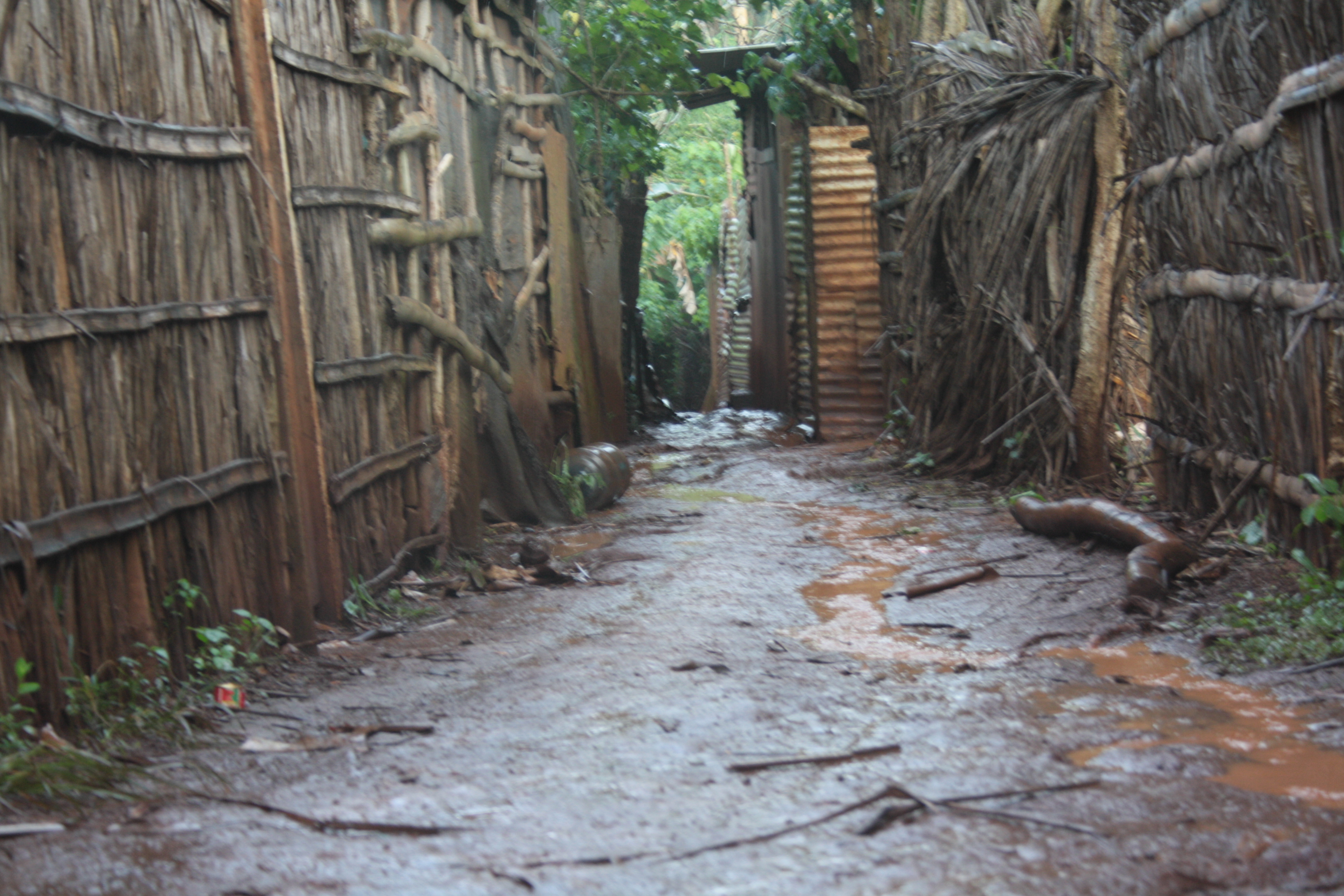 Mayotte, la boue dans un bidonville